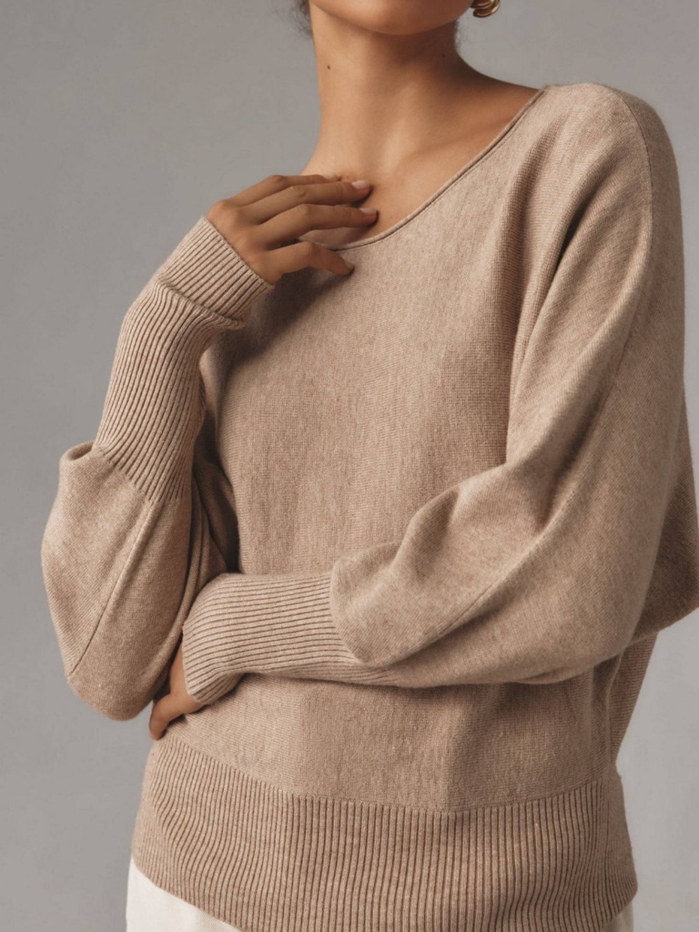 Anthropologie Modern Dolman Sleeve Back Cut-Out Sweater